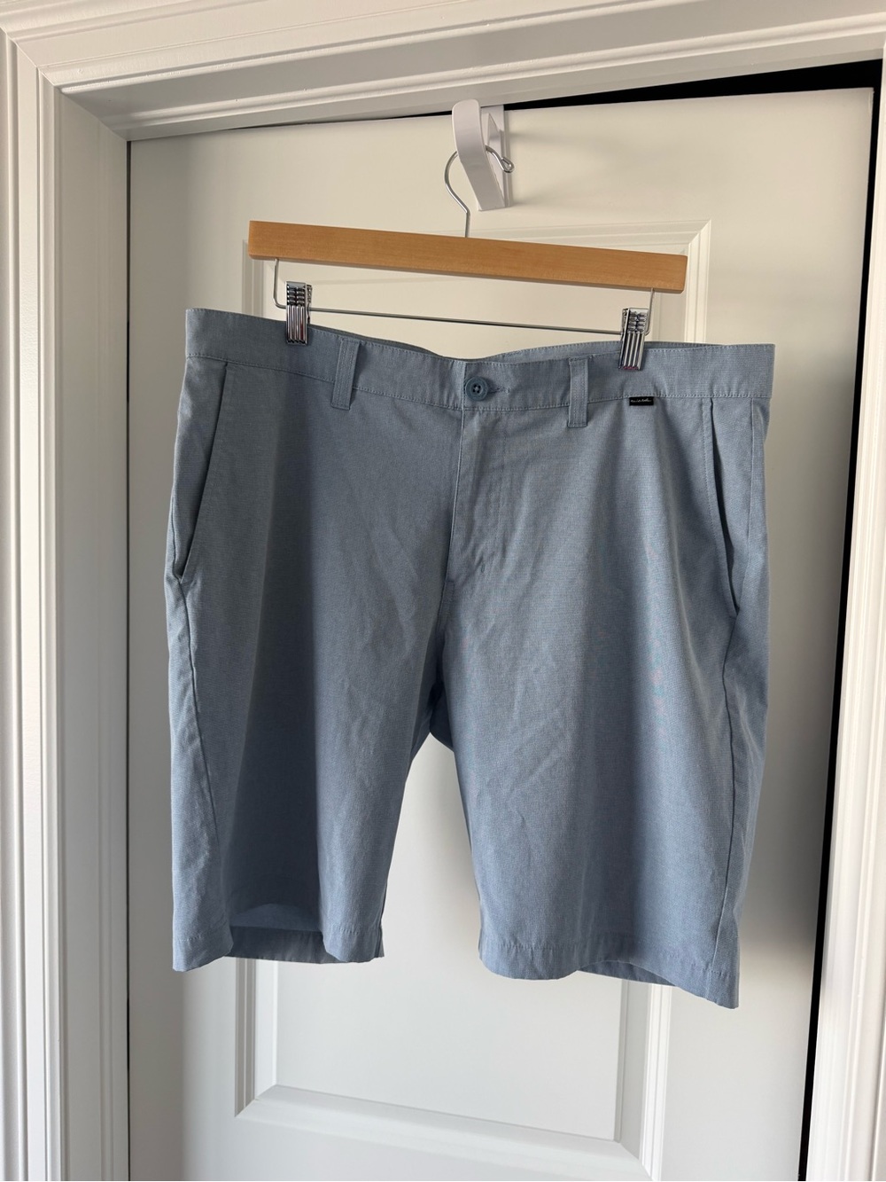 Travis Mathew Light Blue Flat Front Chino Shorts